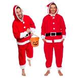 FUNZIEZ! - Holiday Santa Claus Slim Fit Men's Novelty Union Suit Costume for Halloween