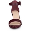 Allegra K Women's Open Round Toe Block Low Heels Ankle Strap Sandals - 2 of 4
