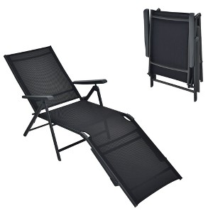 Tangkula Outdoor Adjustable Chaise Lounge Chair Patio Beach Folding Recliner Lounge - 1 of 4