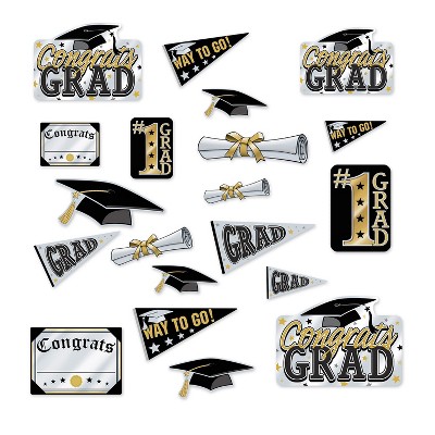 Beistle Graduation Cutouts, 6"-13", (40/Pkg) Multicolored