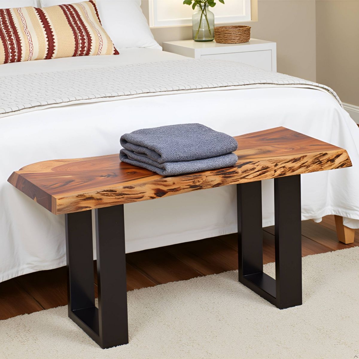 Alaterre Furniture Alpine Bench Natural Brown - thumbnail 9