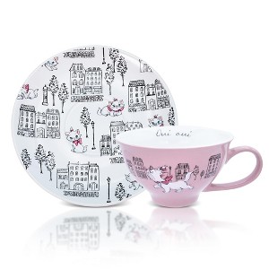Silver Buffalo Disney The Aristocats Marie Ceramic Teacup and Saucer Set - 1 of 4