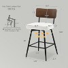 Bekrvio 26" Counter Height Swivel Bar Stools - Upholstered Faux Leather, Wood Backs & Metal Legs, Counter Stools for Kitchen Island - 2 of 4