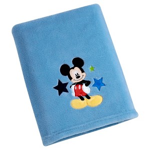 Disney Mickey Solid Coral Blanket, Blue