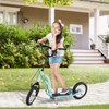 Maggift Kick Scooters Youth Scooter Front and Rear Caliper Dual Brakes Inflatable Front Wheel Ride on Toy for Age 5+, Blue, 47.25"*22.75"*33.5" - 2 of 4