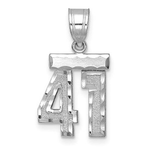 Black Bow Jewelry 14k White Gold, Varsity Collection, Small D/C Pendant, Number 41 - 1 of 3