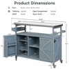 Outdoor Wood Kitchen Island with Steel Top, Bar Cart, Cabinet, Spice & Towel Racks - 4 of 4