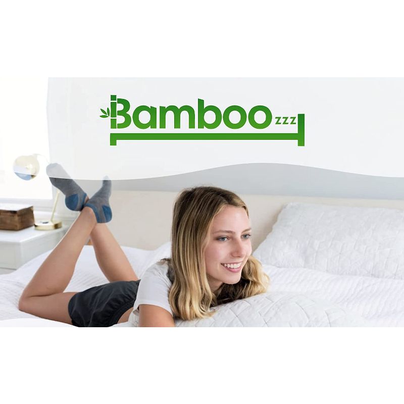 BAMBOOzzz Bed Pillow 2 Pack - Soft Adjustable Cross Cut Shredded Memory Foam for All Sleeping Types-Cooling Rayon Bamboo Washable Hypoallergenic Cover, 4 of 7
