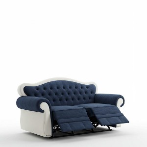 Rennnsan Reclining Classic Sofa in Navy and White - 1 of 1