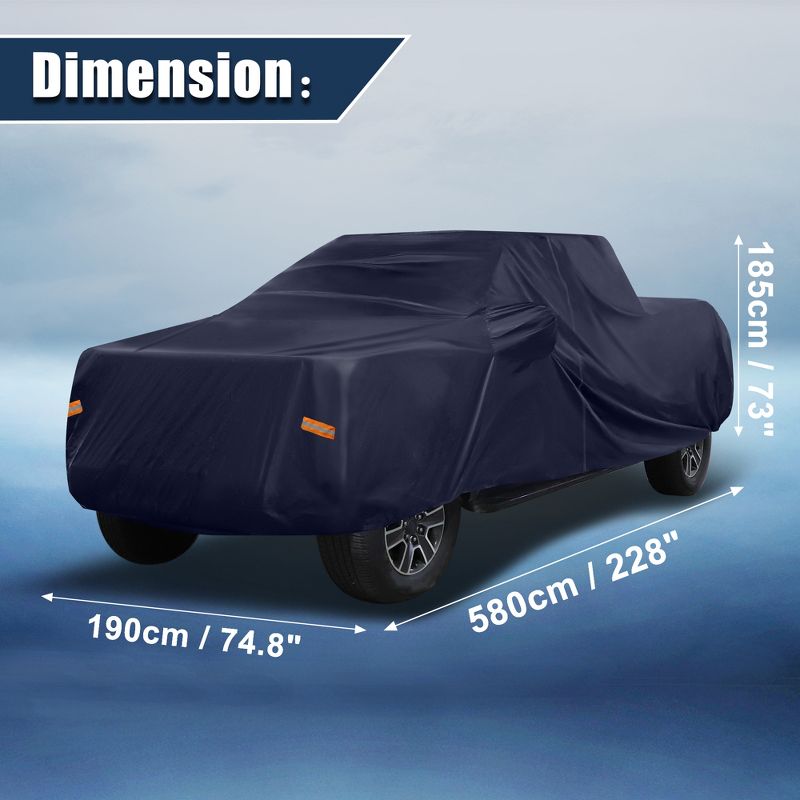 Unique Bargains Pickup Truck Car Cover for Toyota Tacoma Crew Cab Pickup 4-Door 2005-2021 with Driver Door Zipper  228"x74.8"x73", 4 of 6