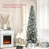 7.5' Tall Unlit Snow-Flocked Slim Artificial Christmas Tree with Realistic Branches and 738 Tips - 4 of 4