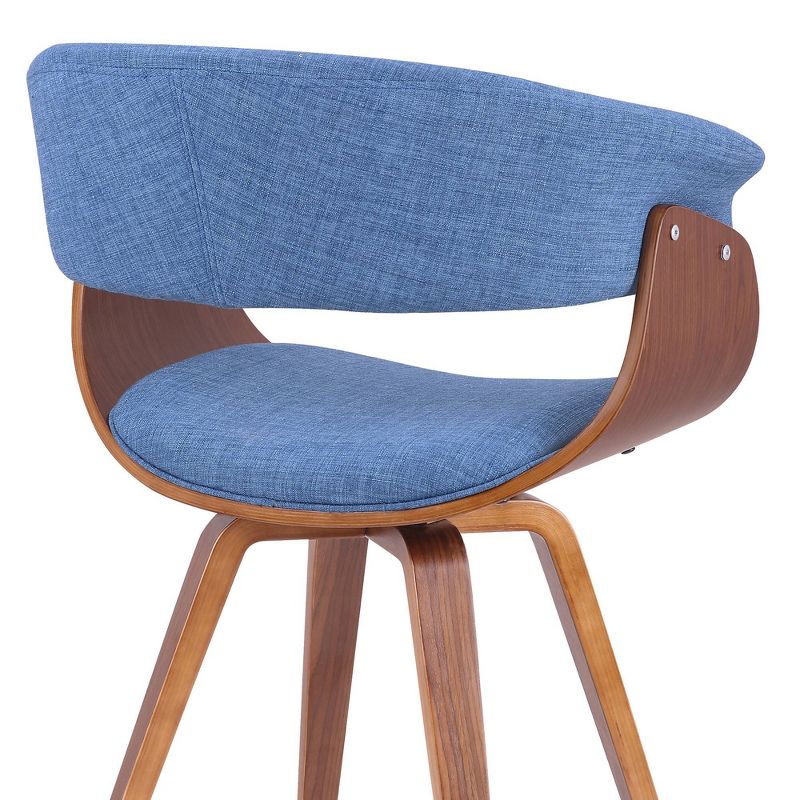 Graz Modern Chair Blue/Walnut - Armen Living, 4 of 8