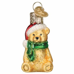 Old World Christmas 2.0 Inch Mini Teddy Bear Gumdrops Collection Santa Hat Tree Ornaments - 1 of 3
