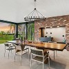 BAOURE 53 Inch Large Black Wagon Wheel Chandelier, 20-Light Farmhouse Rustic Pendant Lights, Round Light Fixtures for Outdoor Porch High Ceiling - 2 of 4