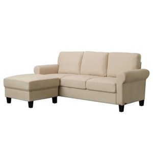 2pc Francis Fabric Sofa & Ottoman Set Beige - Abbyson Living