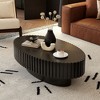 NicBex Modern Oval Handcrafted Relief Coffee Table for Living Room,Wooden Tea Table with Sturdy Pedestal,Accent Center Table - 2 of 4