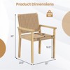 Tangkula 2PCS Chair Rubber Wood Dining Armchairs Paper Rope Woven Seat Balcony Patio - 4 of 4