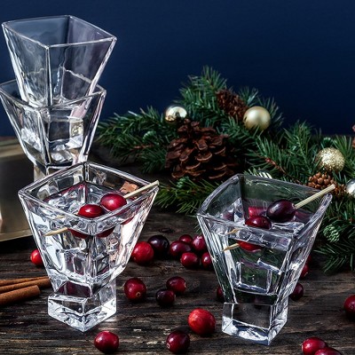 JoyJolt Carre Clear Glass Whiskey and Martini Barware Set