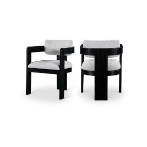 Meridian Furniture,Sacha Linen Textured Fabric Dining Chair, Set of 2 - 1 of 4