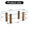 CAVINAS Coffee Tables for Living Room Modern Double-layer Transparent Tempered Glass Coffee Table with Wooden MDF Decorative Columns - 3 of 4