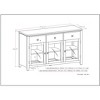 NicBex 54" Modern 3-Doors Sideboard,Kitchen Storage Cabinets with 3 Drawers and 3 Tempered Glass Doors for Kitchen and Dining Room,Dark Brown/White - 3 of 4