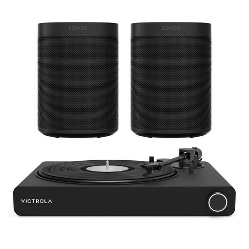 sponsor bilag Ikke nok Victrola Stream Onyx Works With Sonos Wireless Turntable With 2-speeds With  Pair Of Sonos One Gen 2 Smart Speakers (black) : Target