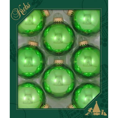 Christmas by Krebs 8ct Lime Green Shiny Christmas Ball Ornaments 2.5" (67mm)