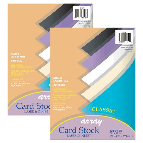 Pacon Classic Card Stock, 5 Assorted Colors, 8-1/2" X 11", 100 Sheets ...