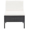 vidaXL 3 Piece Patio Lounge Set with Cushions Poly Rattan Black - 4 of 4