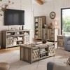 Coffee Table with Storage & Sliding Barn Doors,Farmhouse Coffee Tables for Living Room - 3 of 4
