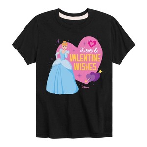 Girls' - Disney Princess - Kisses and Valentine Wishes Short Sleeve Graphic T-Shirt - 1 of 4