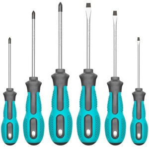 Itopfox Magnetic Screwdriver Set, 6-Piece Kit with Phillips and Flat Heads, Non-Slip Grip for Professional and DIY Use, Ideal Gifts for Men - 1 of 4
