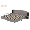 Queen/King Size Floating Platform Bed with LED Lights and Nightstands, Natural/White/Gray-ModernLuxe - 3 of 4
