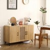 LIVAREEmlen Three-Door Console Table with Natural Rattan Mesh - Large Storage Space,Stable and Durable Structure,for Living Rooms or Restaurants - 3 of 4