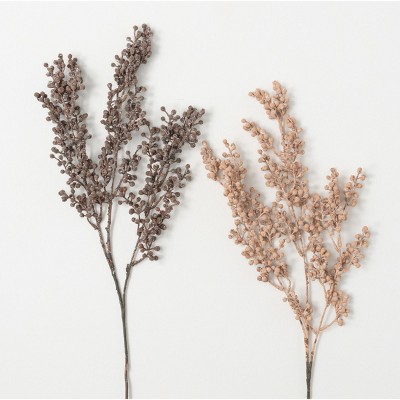 Sullivans Artificial Dried Blush Berry Stem Set Of 2, 25