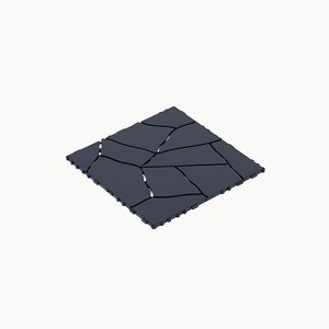 Chic Crate 44Pcs 12'' Stone Style Interlocking Patio Deck Tiles – DIY Tile, Dark Gray - 1 of 4