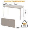 Whizmax Folding Table, Portable Folding Card Rectangle Table with Metal Frame, PU Leather Upholstered Foldable Table, for Dining Room, Living Room - 2 of 4