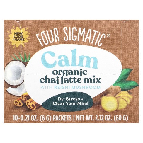 Four Sigmatic Calm, Organic Chai Latte Mix With Reishi Mushroom, Caffeine  Free, 10 Packets, 0.21 Oz (6 G) Each : Target