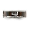 Black Bow Jewelry Men's 8mm Stainless Steel Wood & Enamel Inlay Deer Design Flat Band - 4 of 4