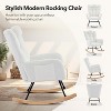 Rocking Chair Nursery Teddy with Pillow&High Backrest Armchair,Fabric Upholstered Accent Chair Nursing Chairs for Living Room, Bedroom - 3 of 4