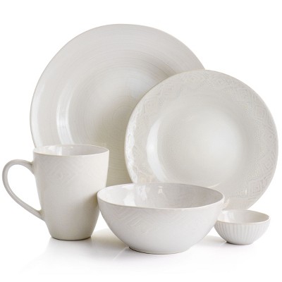 Cravings By Chrissy Teigen 20 Piece Stoneware Dinnerware Set In Cream ...