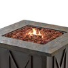 Endless Summer 30 Inch Square 30,000 BTU Liquid Propane Gas Outdoor Fire Pit Table w/ Push Button Ignition, Lava Rock, & Steel Fire Bowl, Bronze - 2 of 4