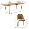 9-Piece Extendable Dining Table Set for 8, Removable Leaf Table with Beige Rattan Style Linen Chairs for Kitchen or Dining Room-Maison Boucle - 4 of 4