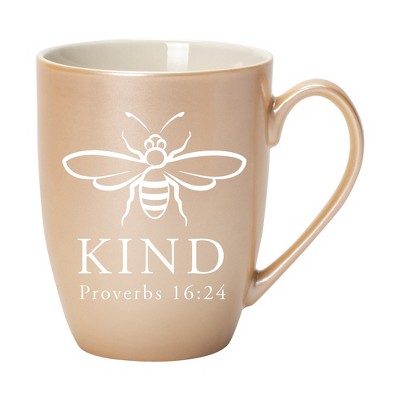 Elanze Designs Kind Pearlescent Sand 10 ounce New Bone China Coffee Cup Mug