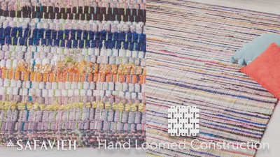 Handwoven Whimsy Yellow Cotton & Wool 30" Rectangular Area Rug