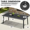 Crestlive Products Outdoor Dining Table for 4-6 People Patio Rectangle Table with Durable Wood-Like Tabletop and Umbrella Hole Black - 2 of 4