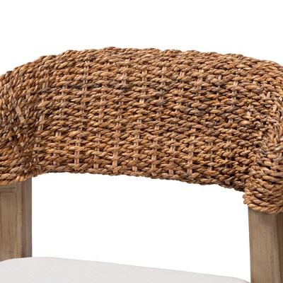 Chloe Bohemian Mahogany and Natural Rattan Dining Chair