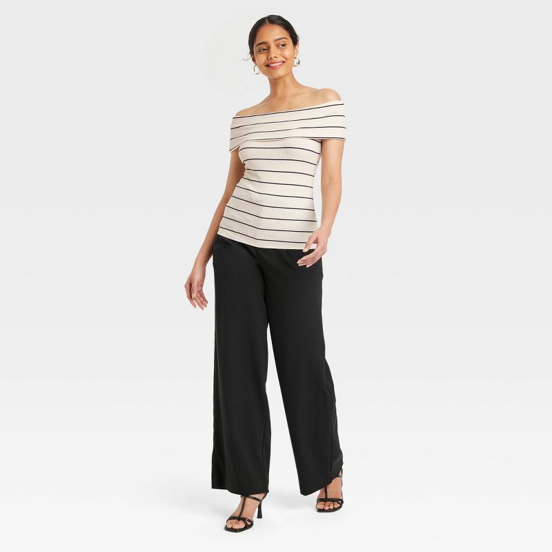 Women's High-Rise Wrap Tie Wide Leg Trousers - A New Day™, 5 of 9