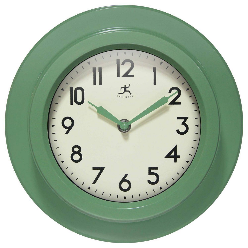 Photos - Wall Clock 9.75" Retro Escape  Green - Infinity Instruments