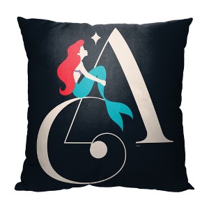 Disney Little Mermaid A For Ariel Throw Pillow 18x18 Inches - 1 of 2